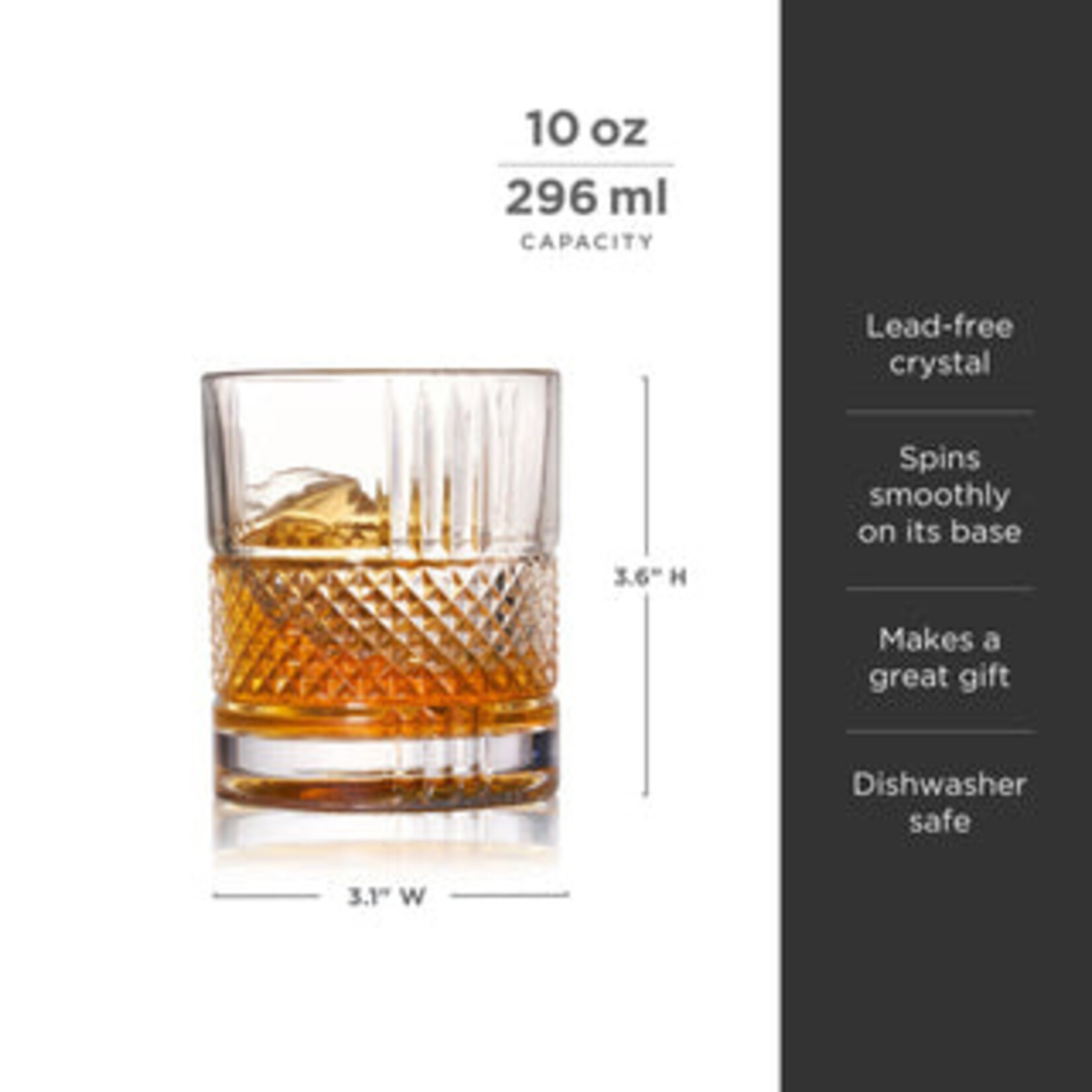 True Fabrications Revolve Crystal Spinning Rocks Glass