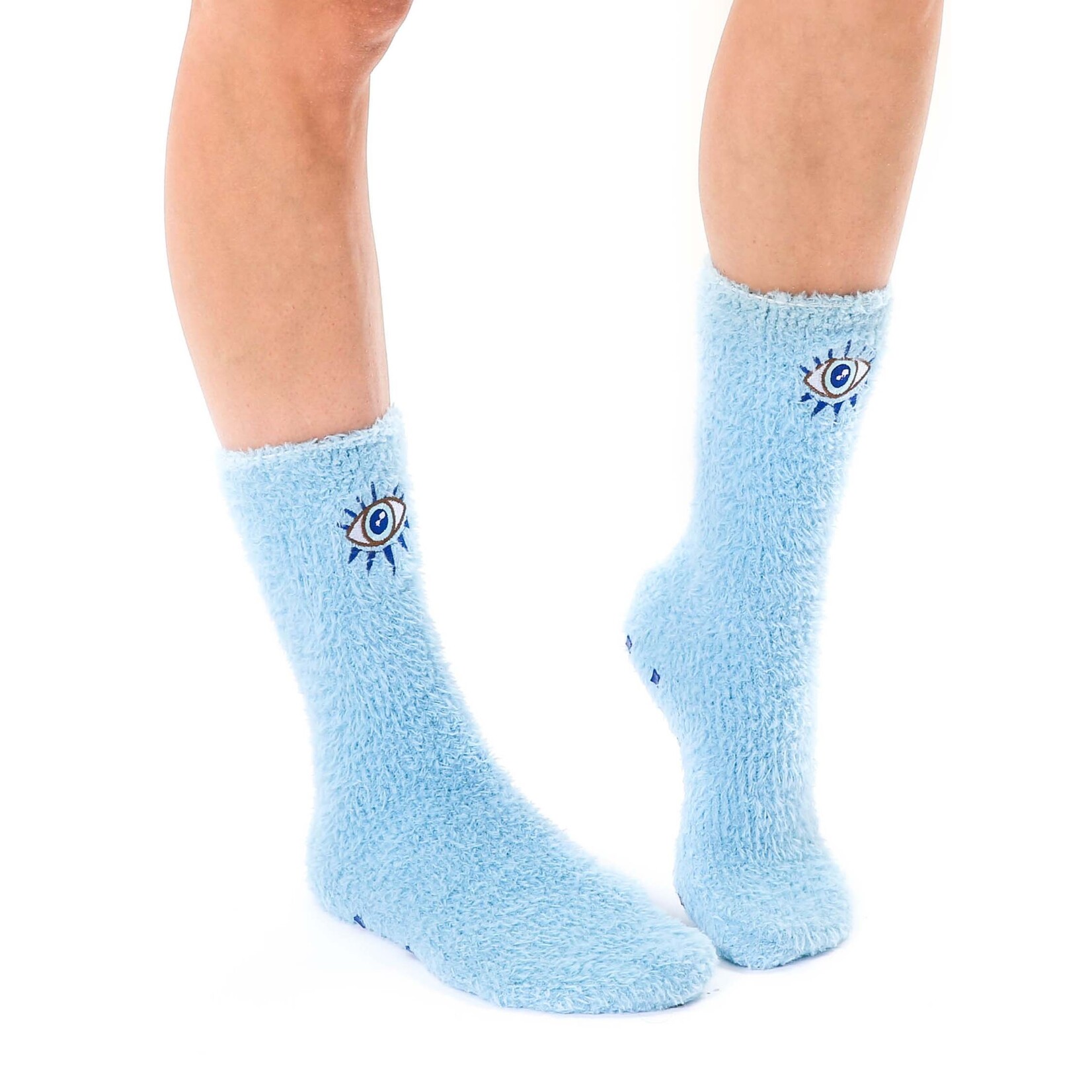 living royal Evil Eye Fuzzy Crew Socks