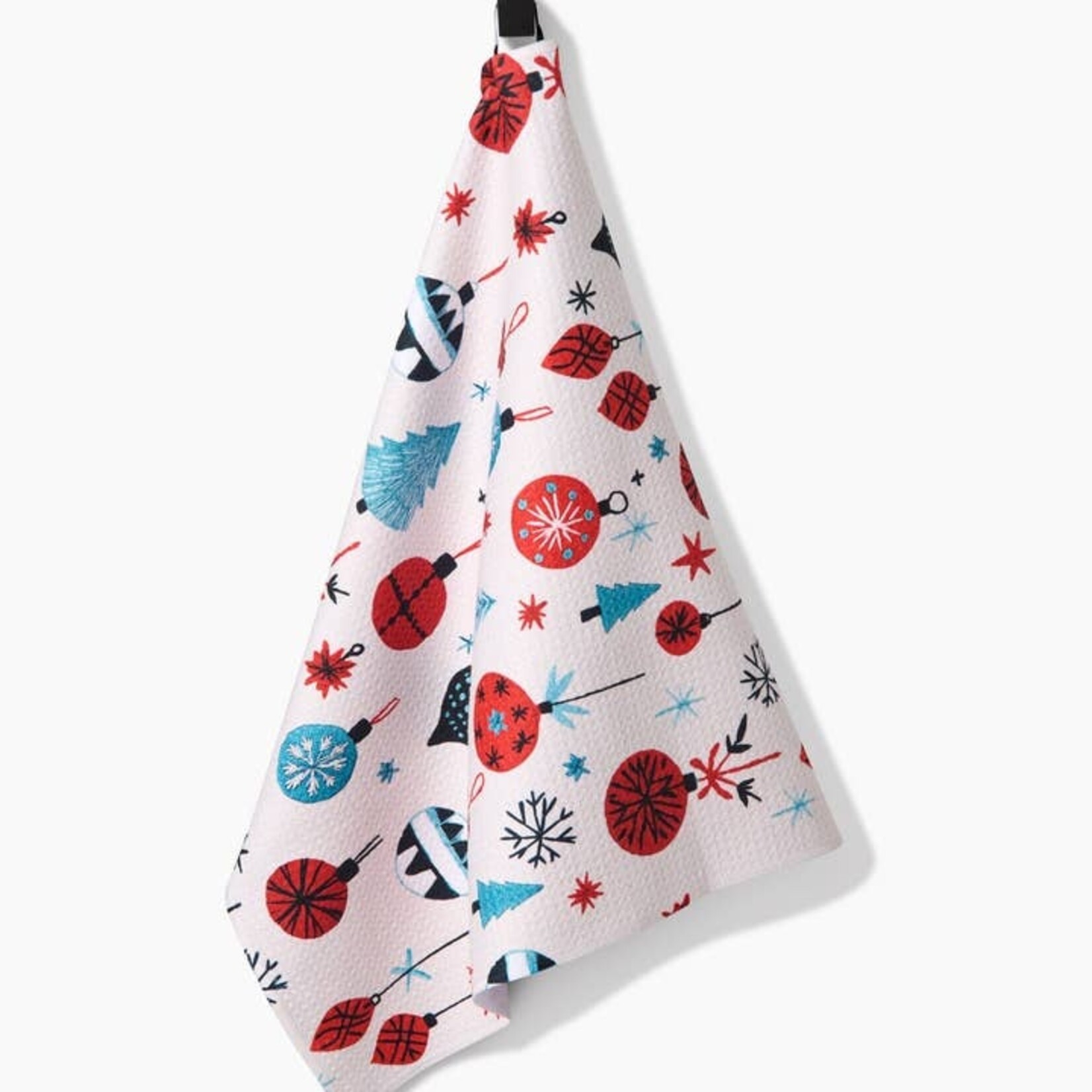 Geometry Embroidered Ornaments Tea Towel