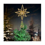 Kurt S Adler Tree Topper - Gold Glittered 6 Point