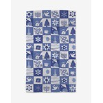 Geometry Blue Holiday Treats Tea Towel