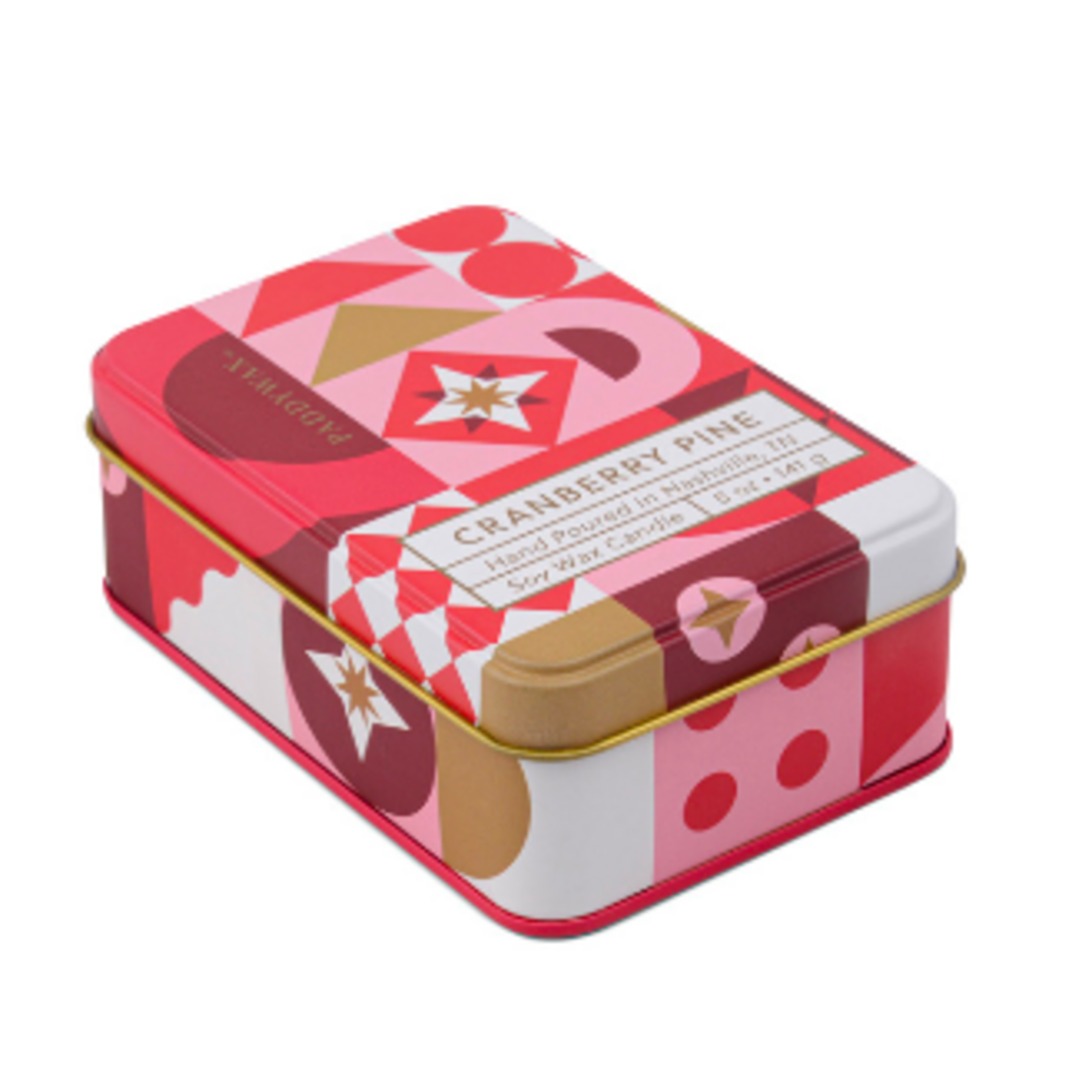 PADDYWAX Cranberry Pine Holiday Tin Candle