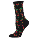 Socksmith Christmas Cocktail Black Ladies Socks