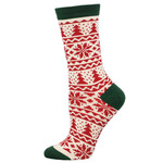 Socksmith Bamboo Christmas Fair Isle Ivory Ladies Socks