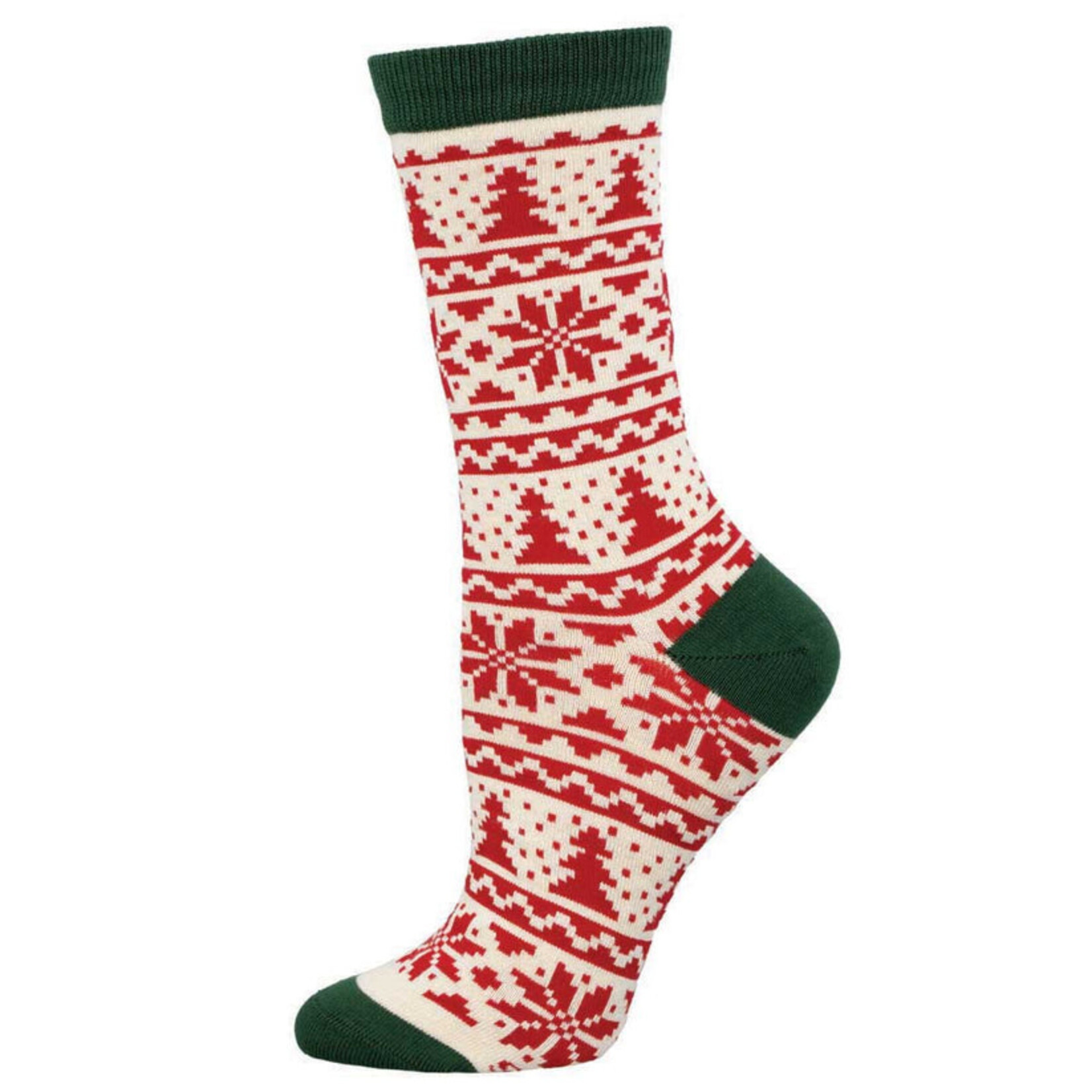 Socksmith Bamboo Christmas Fair Isle Ivory Ladies Socks