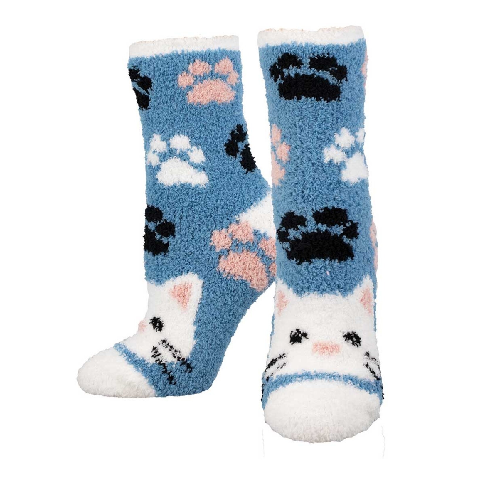 Socksmith Soft Kitty in Blue L/XL Cozy Socks