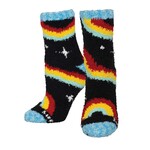 Socksmith Black Rainbow L/XL Cozy Socks