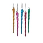 Kurt S Adler Glass Icicle Multicolor Ornament Set