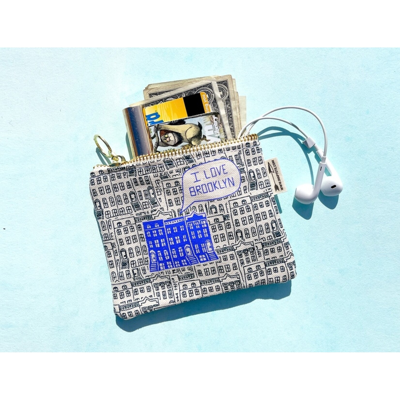 Brooklyn Coin Purse in Dark Teal/Periwinkle