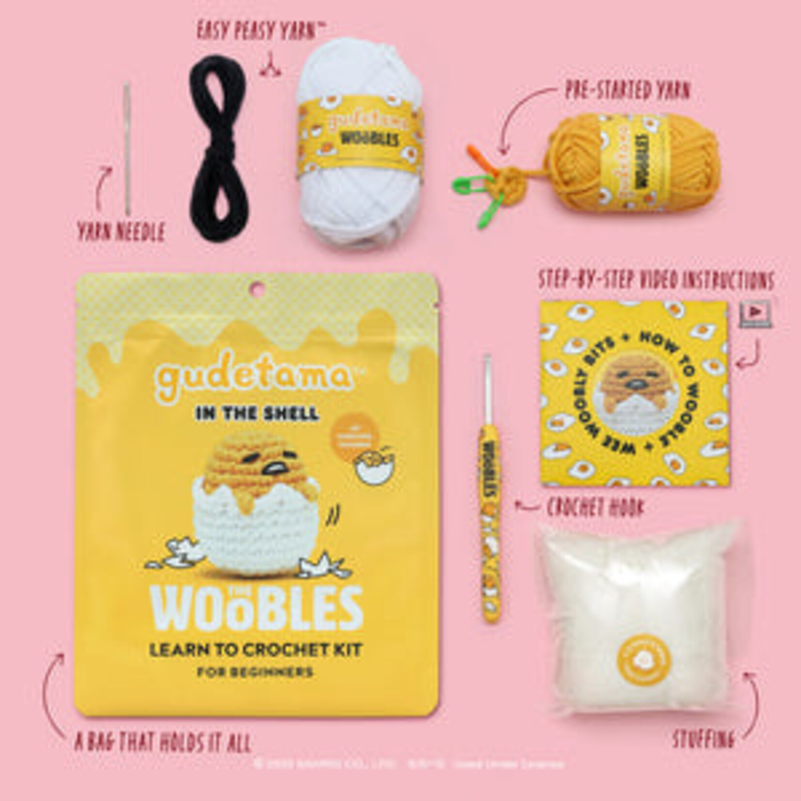 Woobles Gudetama In The Shell Beginner Crochet Kit