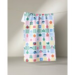Geometry Holiday Checkers Geometry Tea Towel