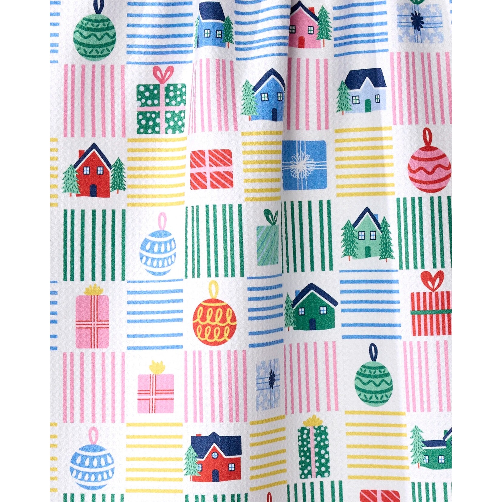 Geometry Holiday Checkers Geometry Tea Towel