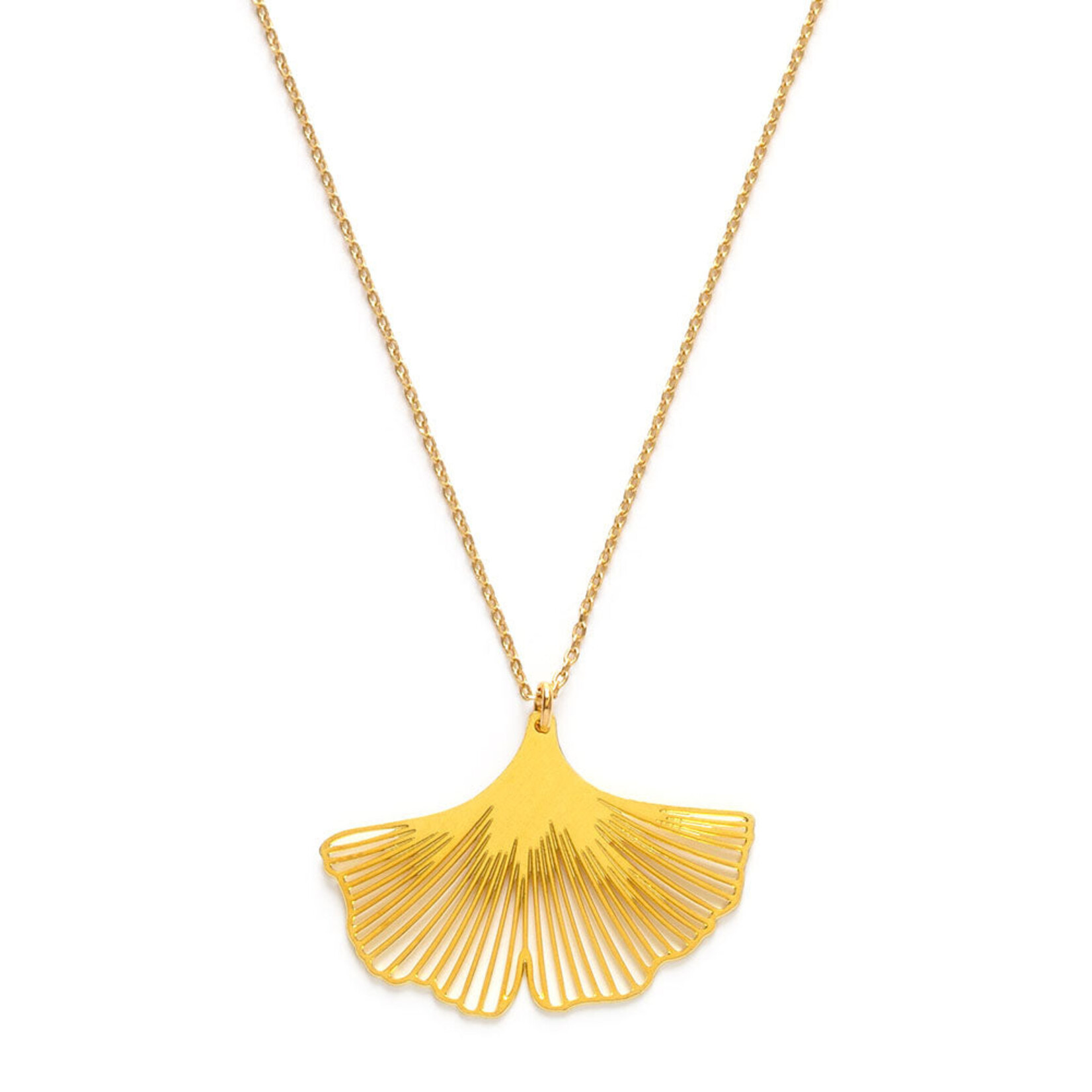 A Mano Gold Ginkgo Leaf Necklace