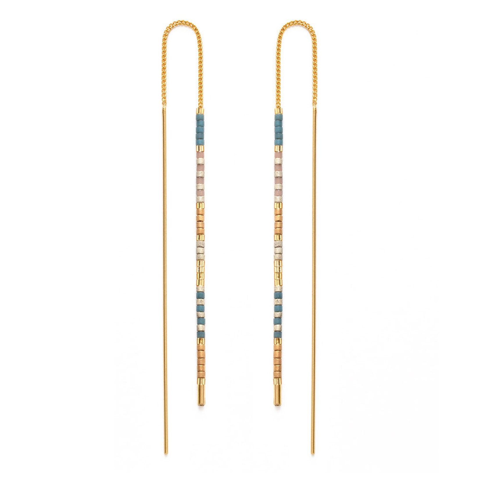 A Mano Sky Miyuki Seed Bead Threader Earrings