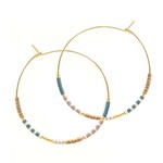 Japanese Seed Bead Hoops in Sky