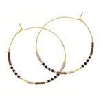 Japanese Seed Bead Hoops in Chocolate
