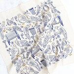 Calhoun & Co. Park Pigeon Pals Blue Tea Towel