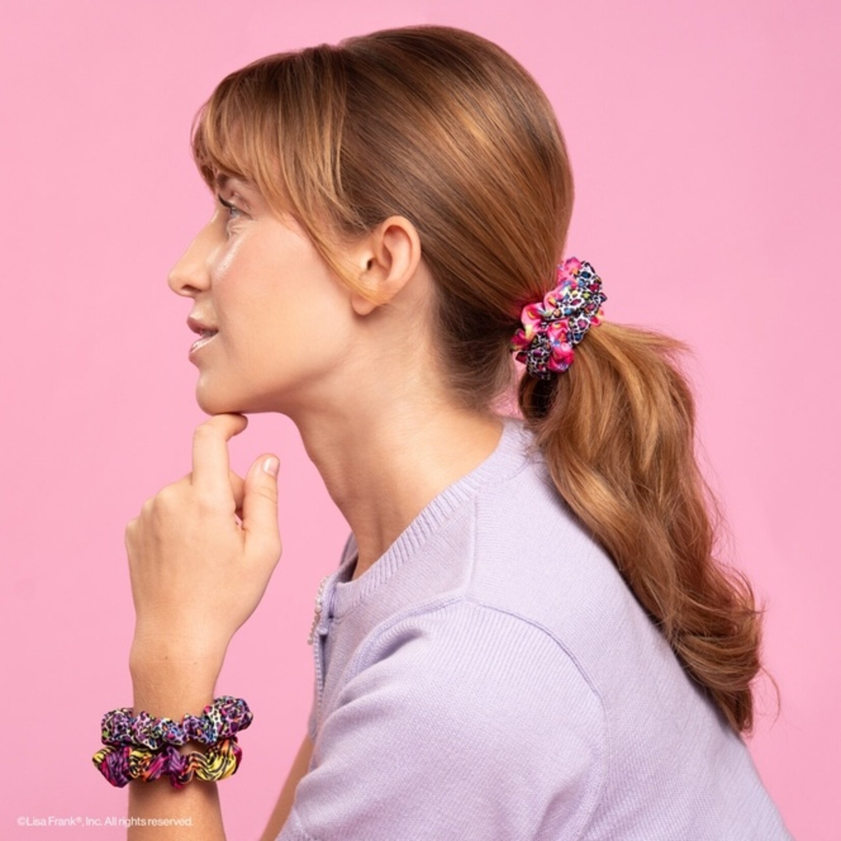 Lisa Frank Ruched Satin Scrunchies