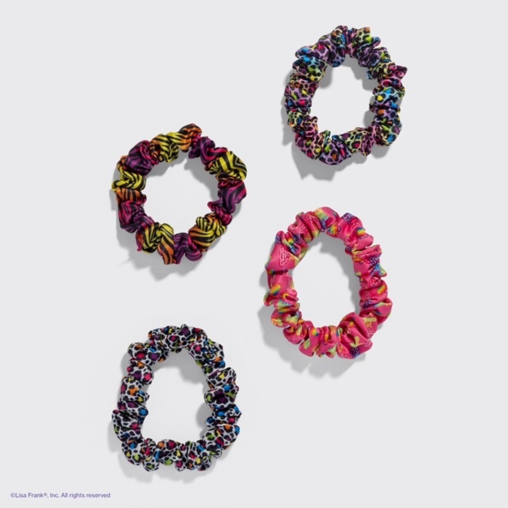 Lisa Frank Ruched Satin Scrunchies