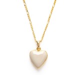 A Mano Heart Locket Necklace Large in Beige