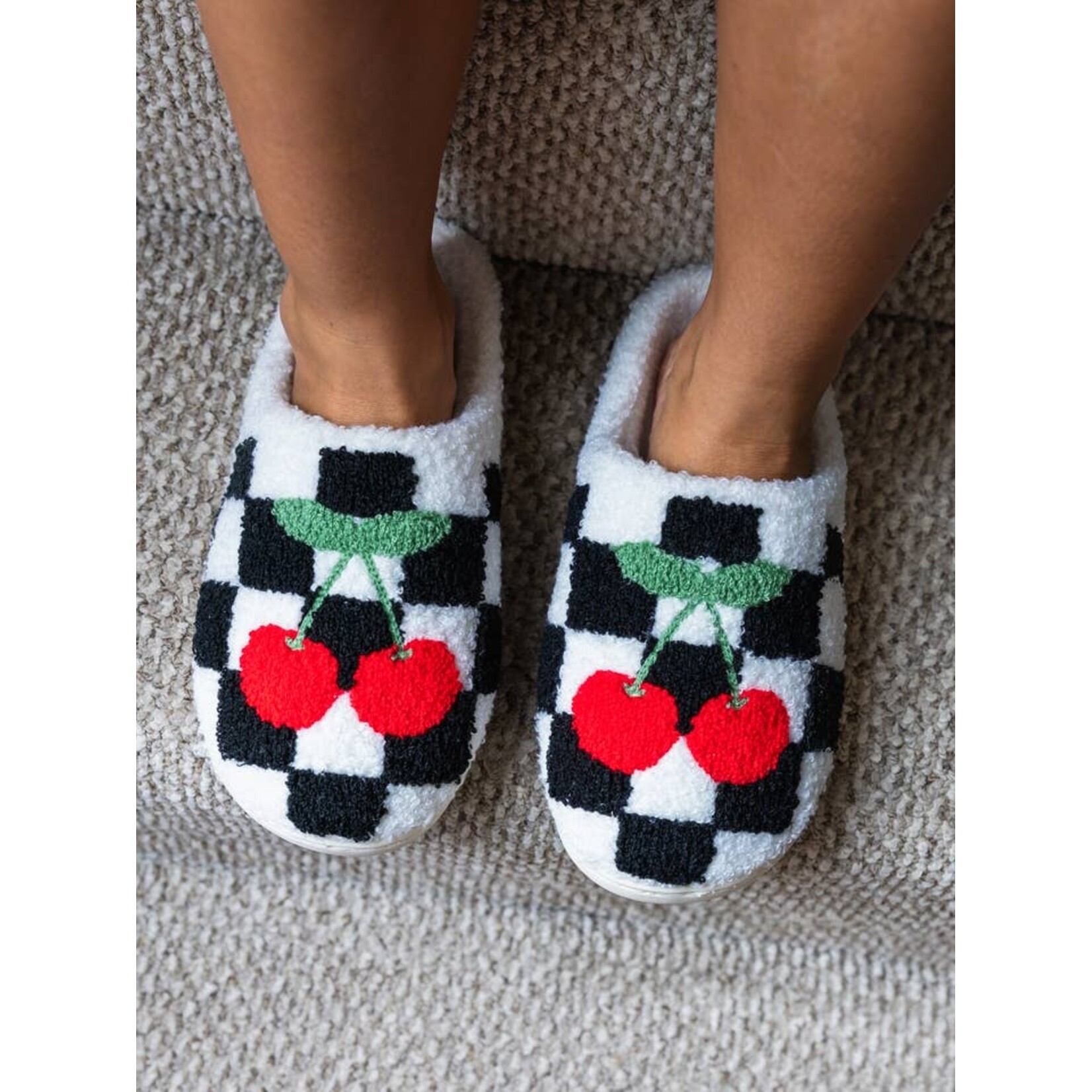living royal Checker Cherries Slippers S/M