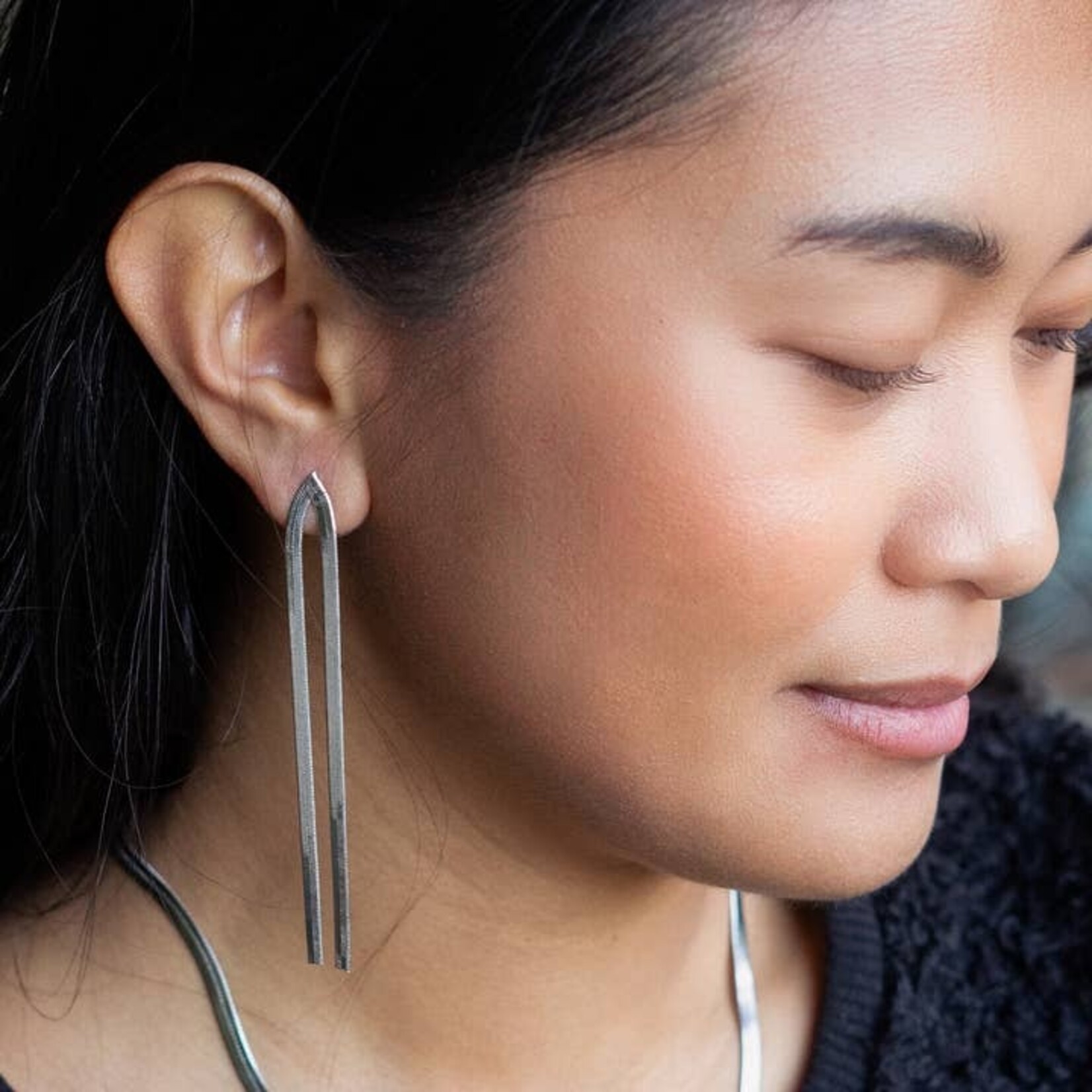 Peter and June Boogie Nights Earring in Silver Rhodium