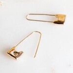 Sid Safety Pin Earrings in Gold