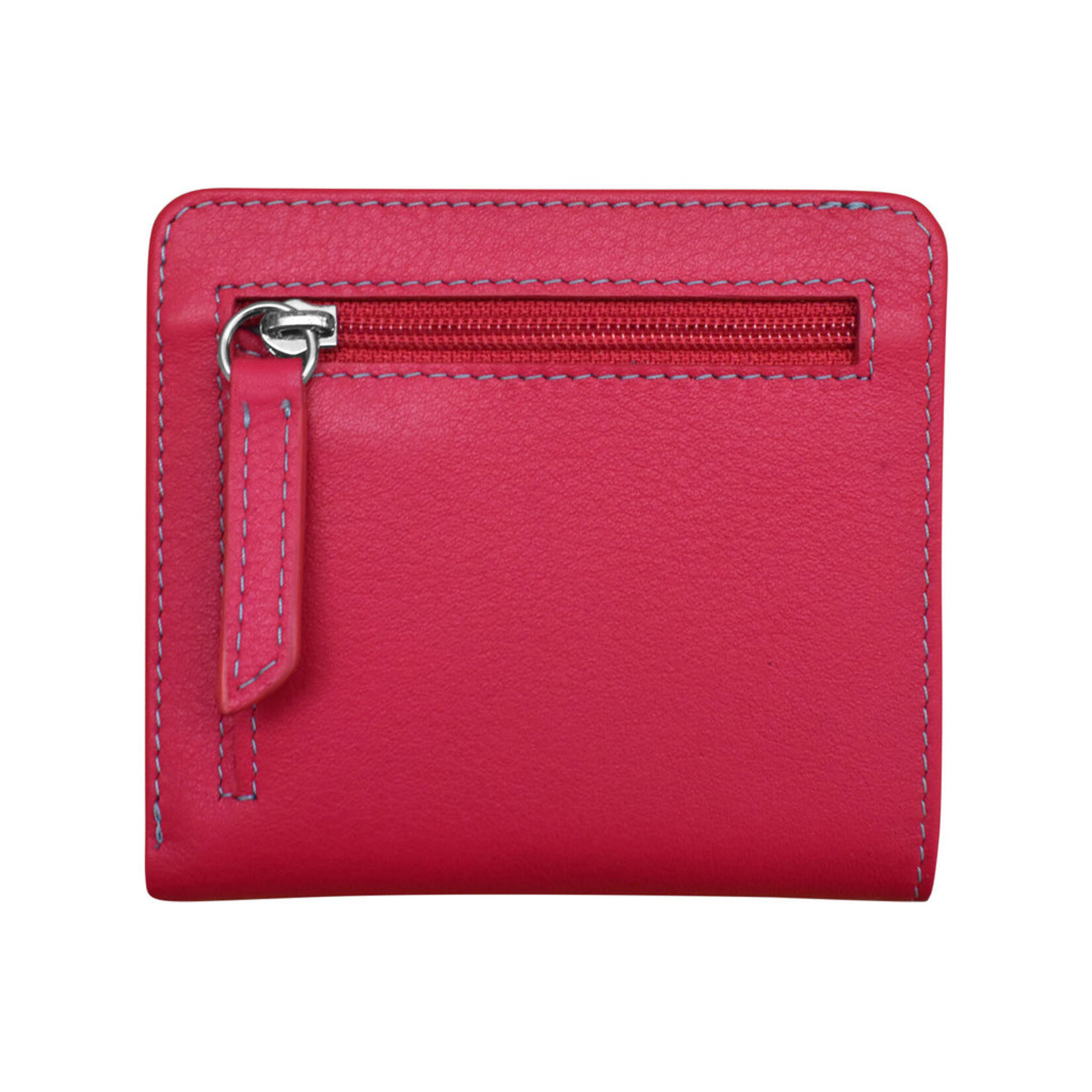 ili Bi Fold Mini Wallet in Indian Pink/Turq