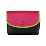 Intercontinental Leather Industries Small Card and Coin Wallet in Black Brights