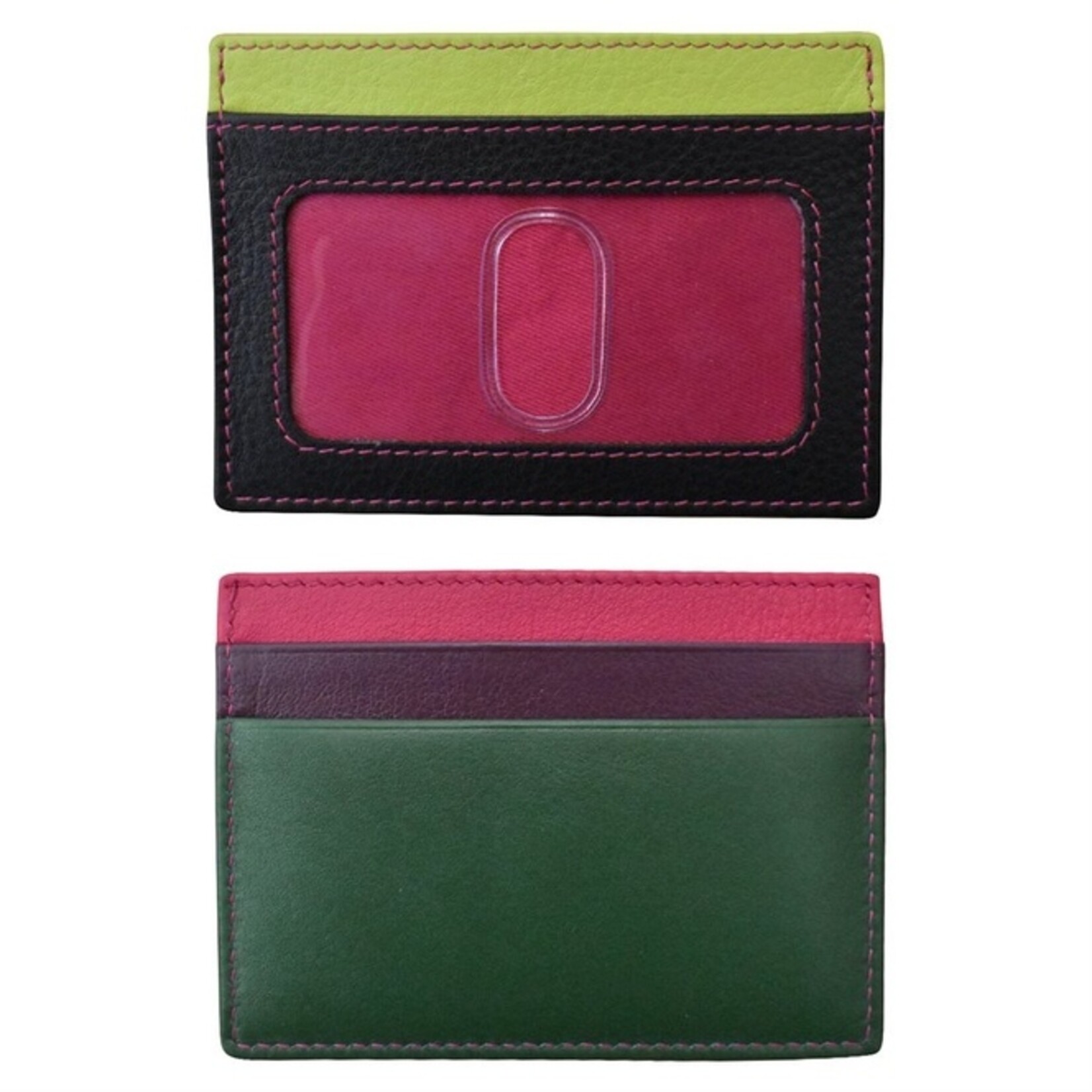 ili Leather CC/ID Holder in Forest/Multi