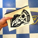 Calhoun & Co. Pizza Mouth Zipper Pouch in Black/ Natural