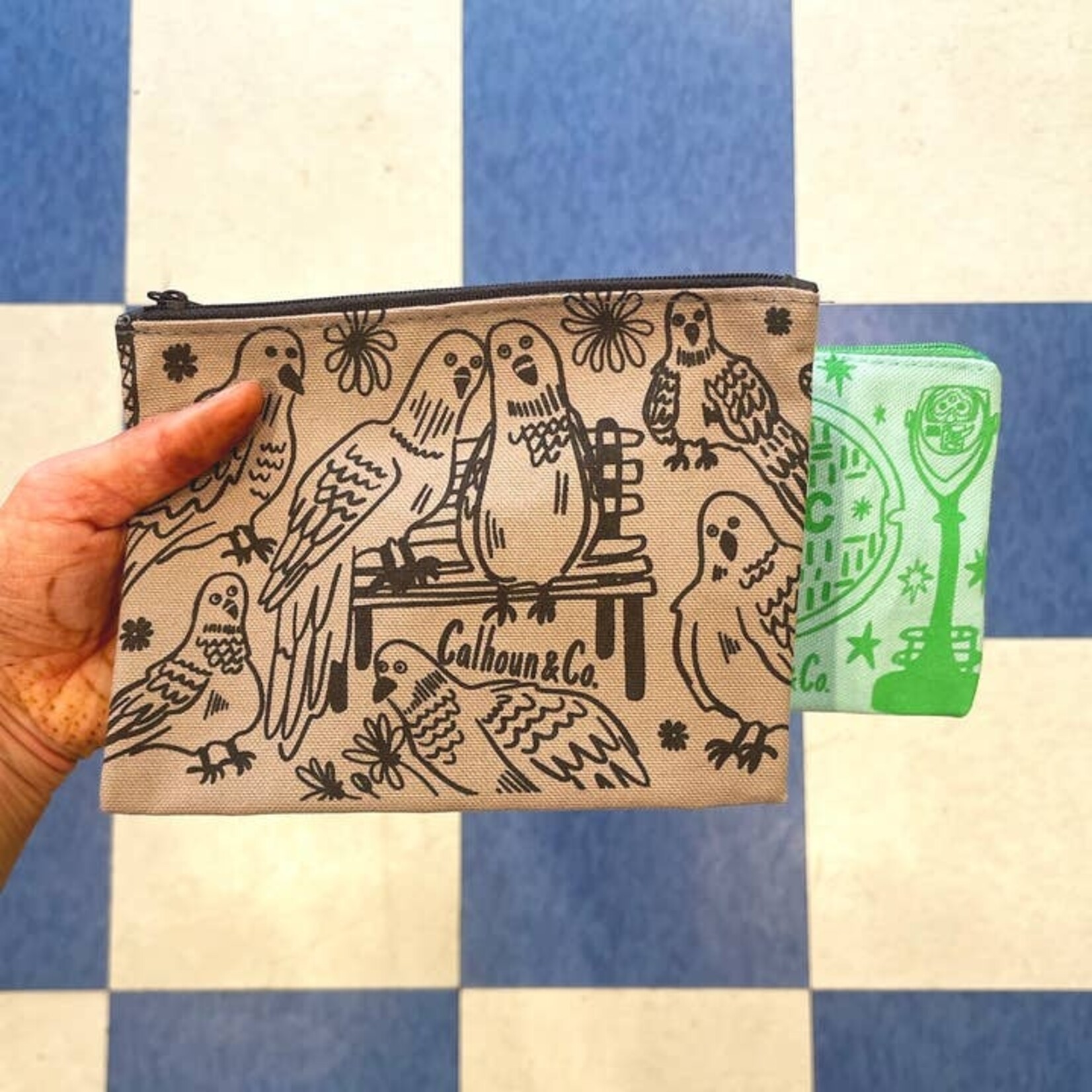 Calhoun & Co. Park Pigeons NY Zipper Pouch