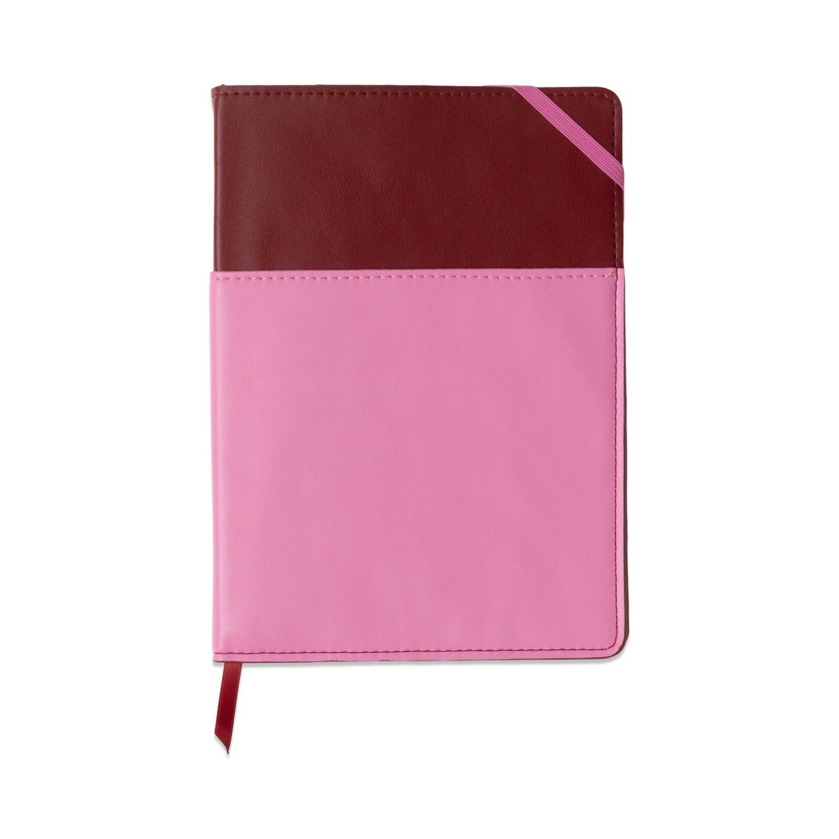 Designworks Vegan Pocket Journal in Burgundy/ Pink