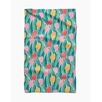Geometry Tranquil Tulips Geometry Tea Towel