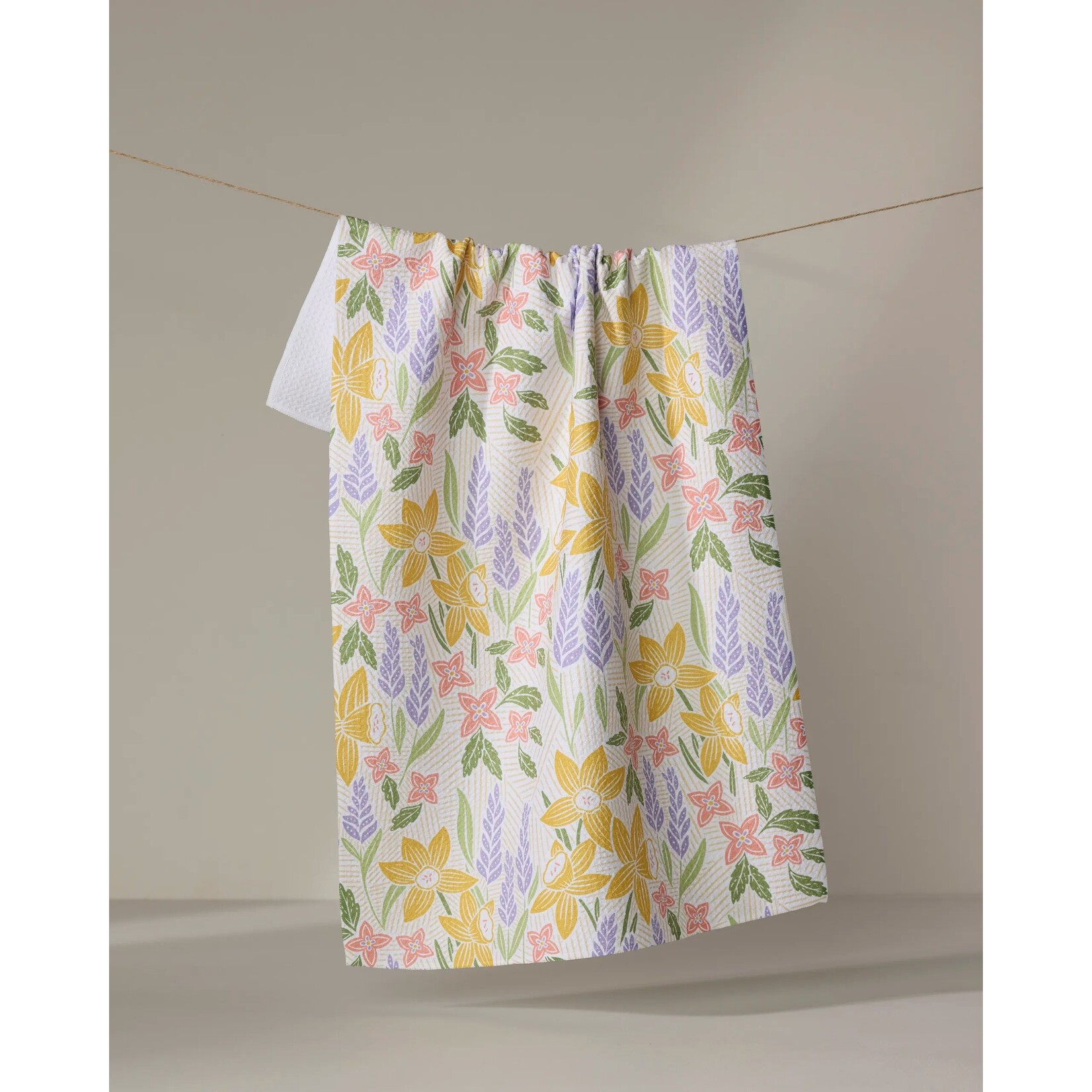 Geometry  Daffodil Dreams Geometry Tea Towel