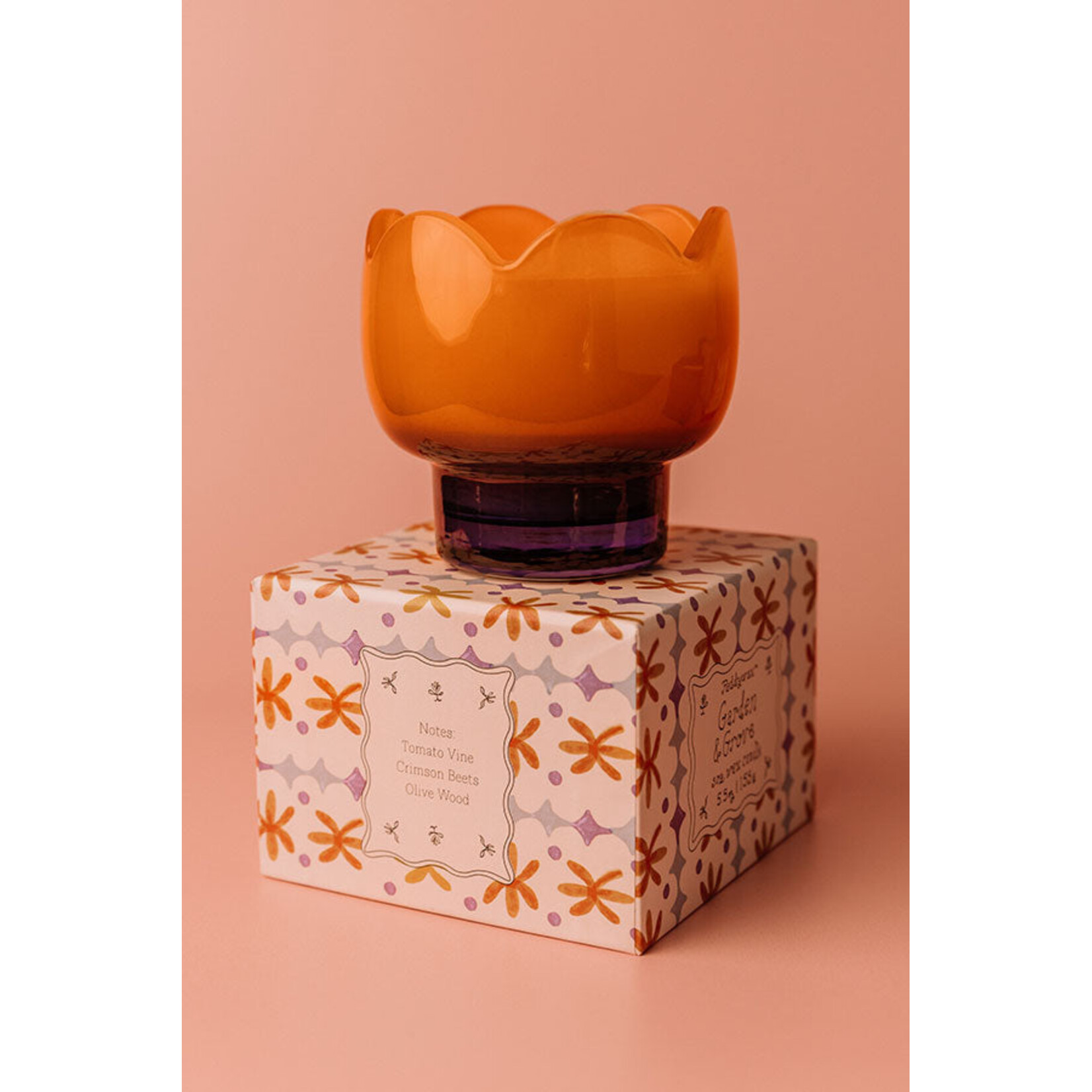 PADDYWAX Tulip Glass in Orange Garden & Grove