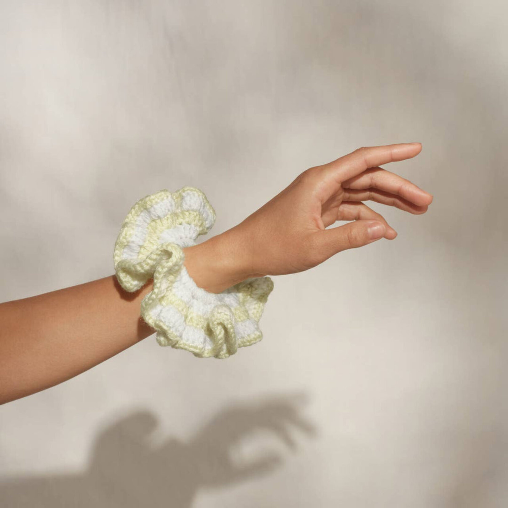 Kitsch Butter Yellow Crochet Scrunchie
