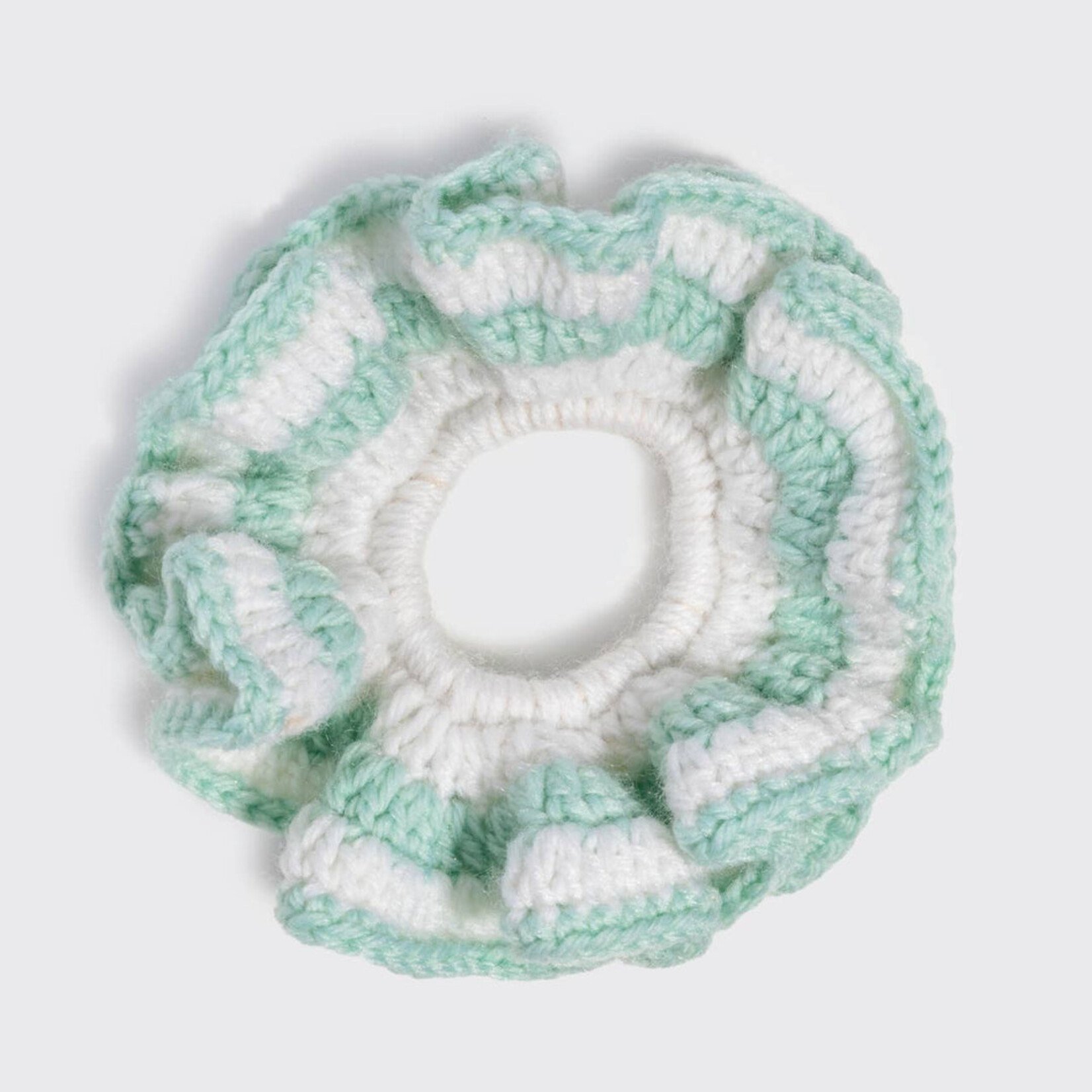 Kitsch Seafoam Blue Crochet Scrunchie