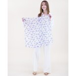 Original USA Small Satin Square Scarf in Navy Butterfly Sky