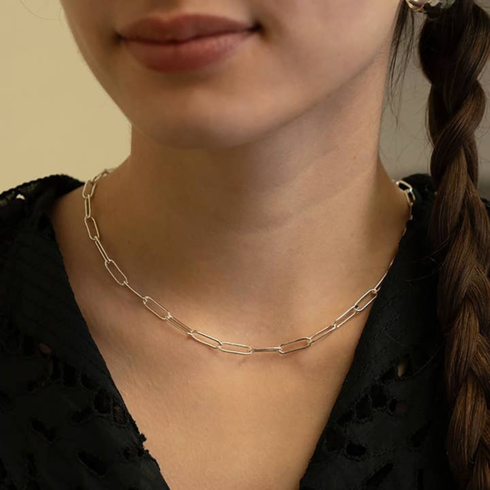 Silver Paperclip Chain Necklace