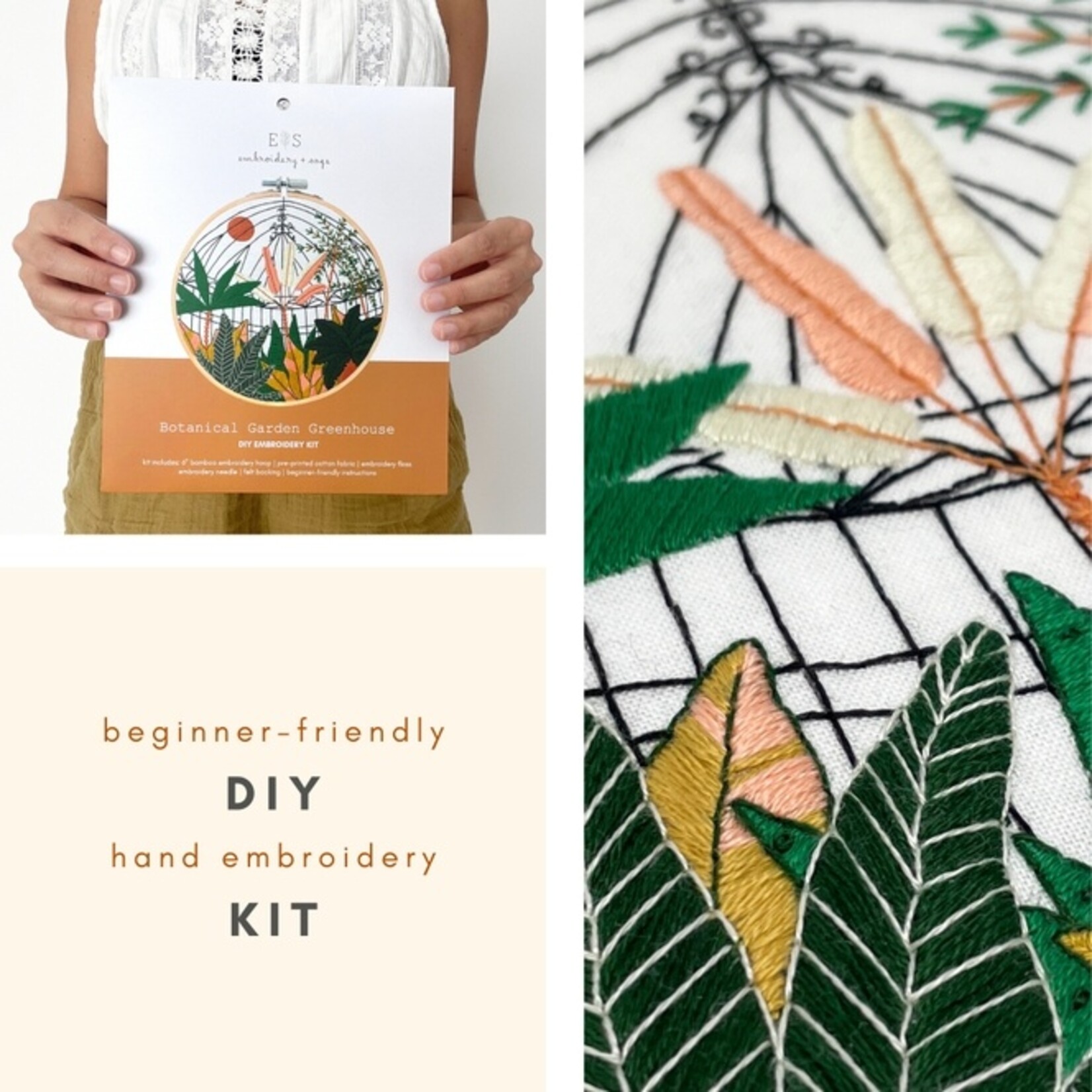 Botanical Greenhouse Garden Embroidery Kit