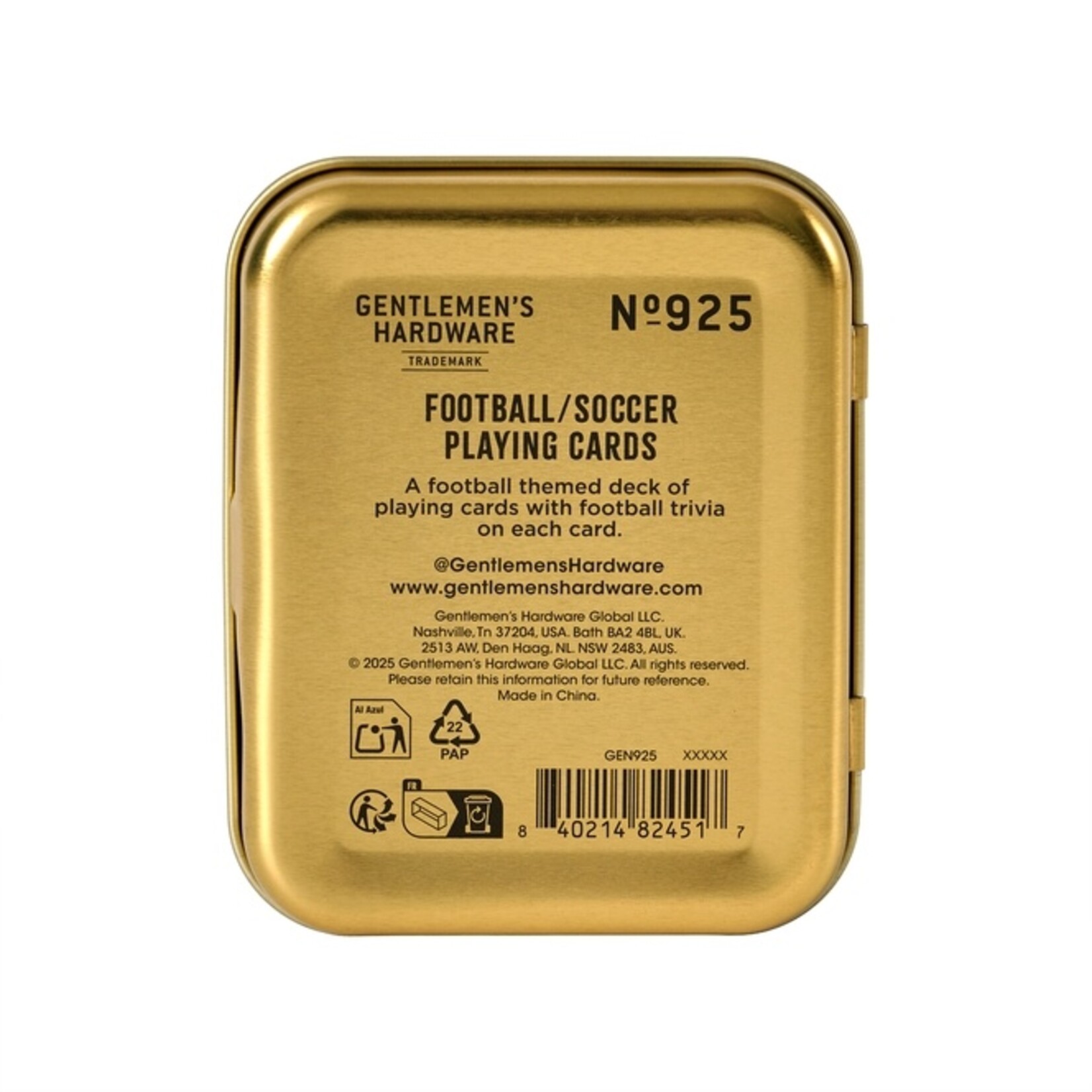 Gentleman's Hardware Football (Soccer) Themed Playing Cards