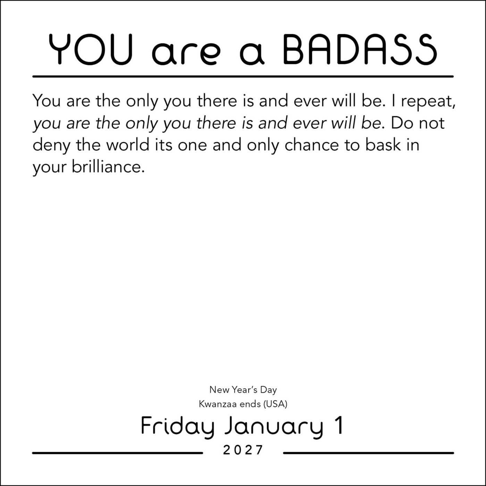 Simon and Schuster You Are a Badass Boxed Calendar 2027