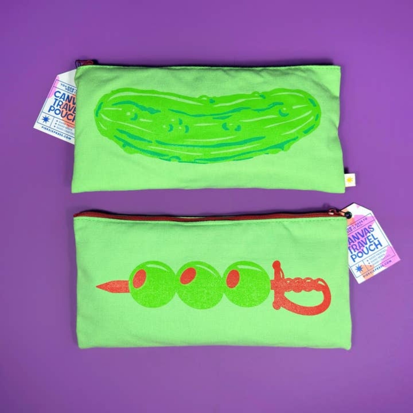 Pickle Olive Canvas Travel Pouch