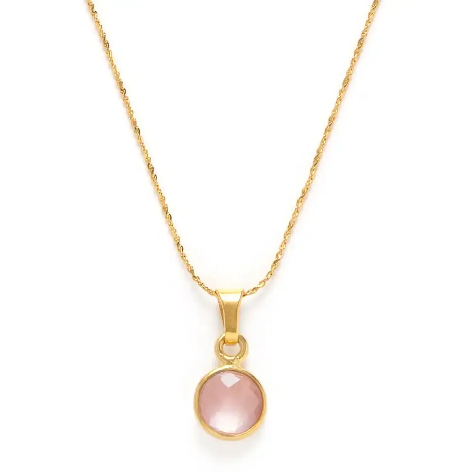 A Mano Rose Quartz  Necklace - October Birthstone