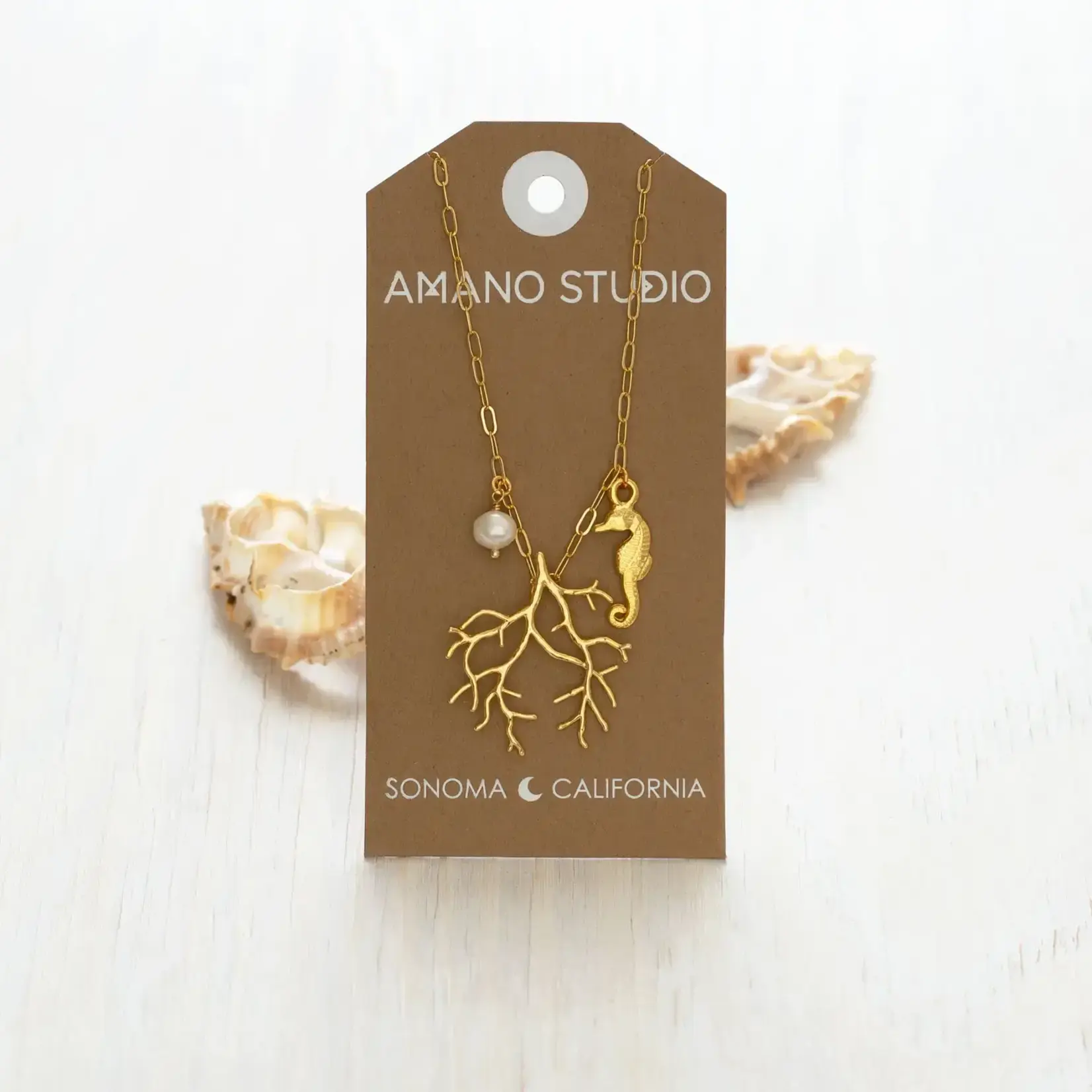 A Mano Coral Charm Necklace