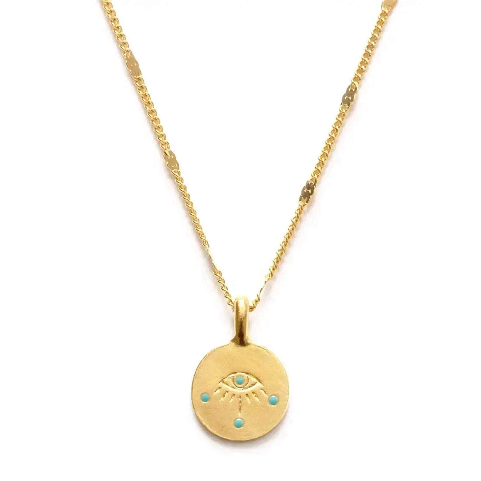 A Mano Eye of Protection Necklace in Turquoise