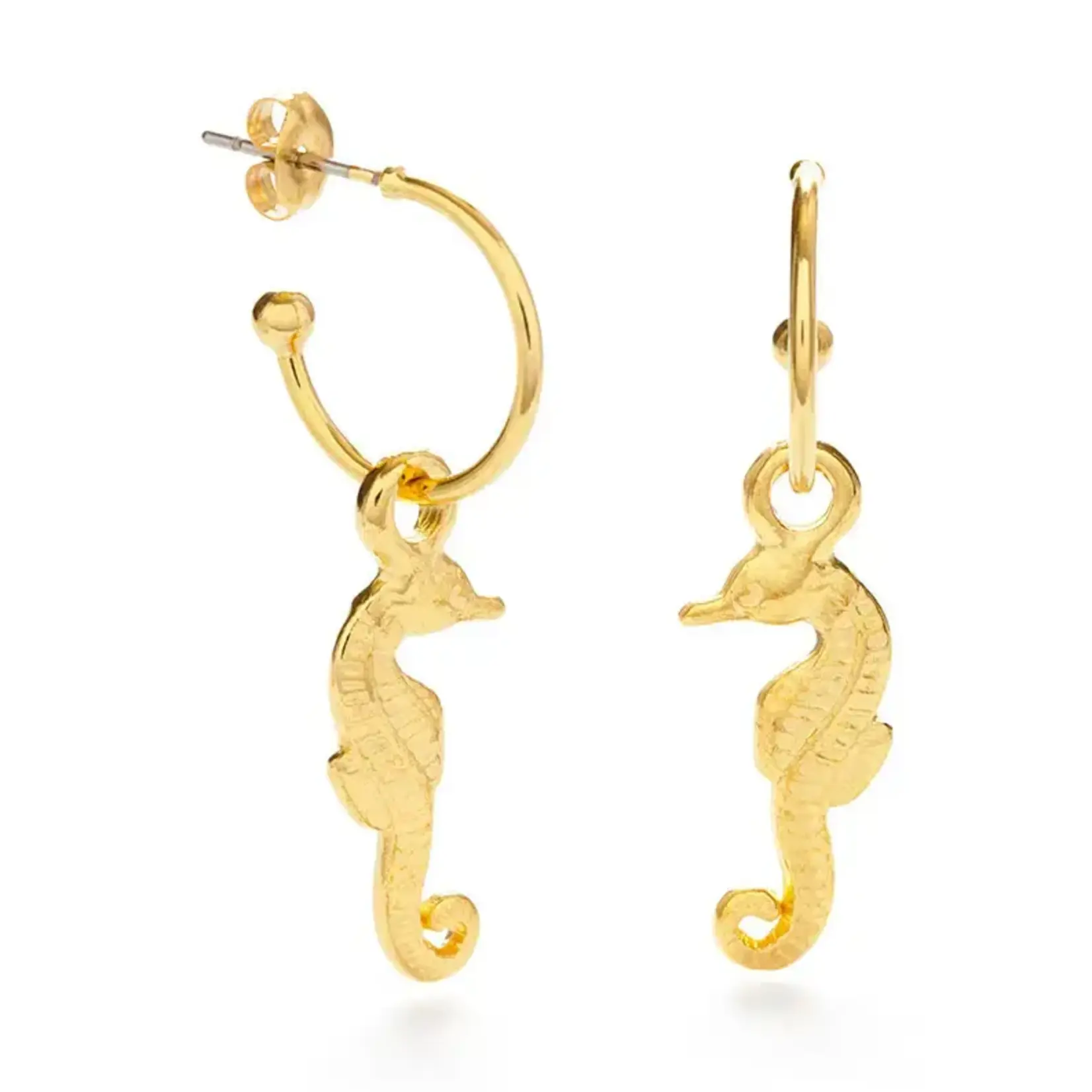 A Mano Seahorse Hoop Earrings