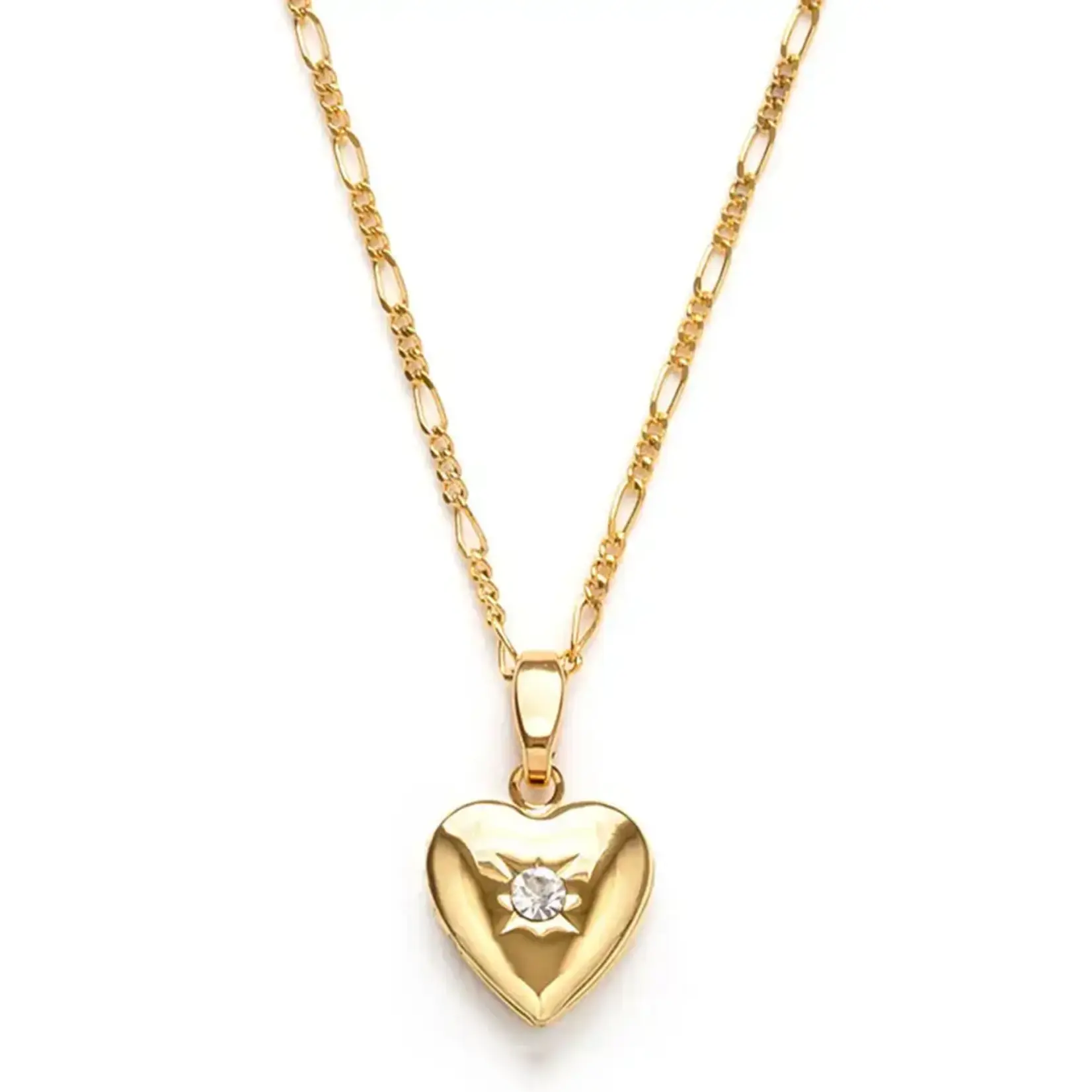 A Mano Small Rhinestone Heart Locket