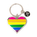 Pride Heart Enamel Keychain